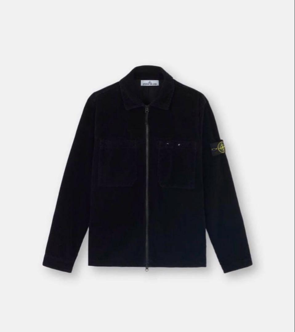 STONE ISLAND ジップアップ コーデュロイジャケット ブラック - メルカリ