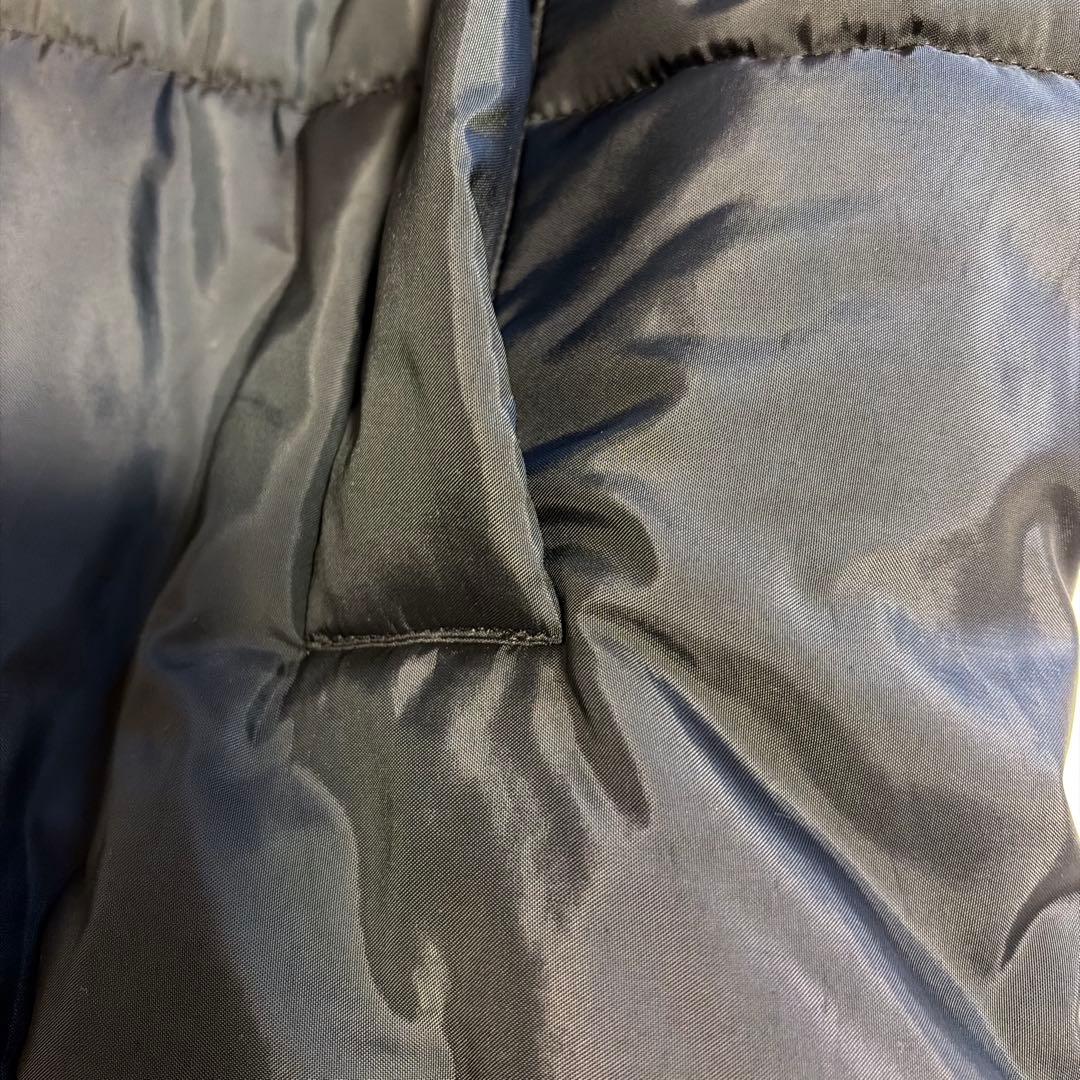 バーバリー　ロング中綿コート　ノバチェック　フード　黒　ヴィンテージ　L 相当