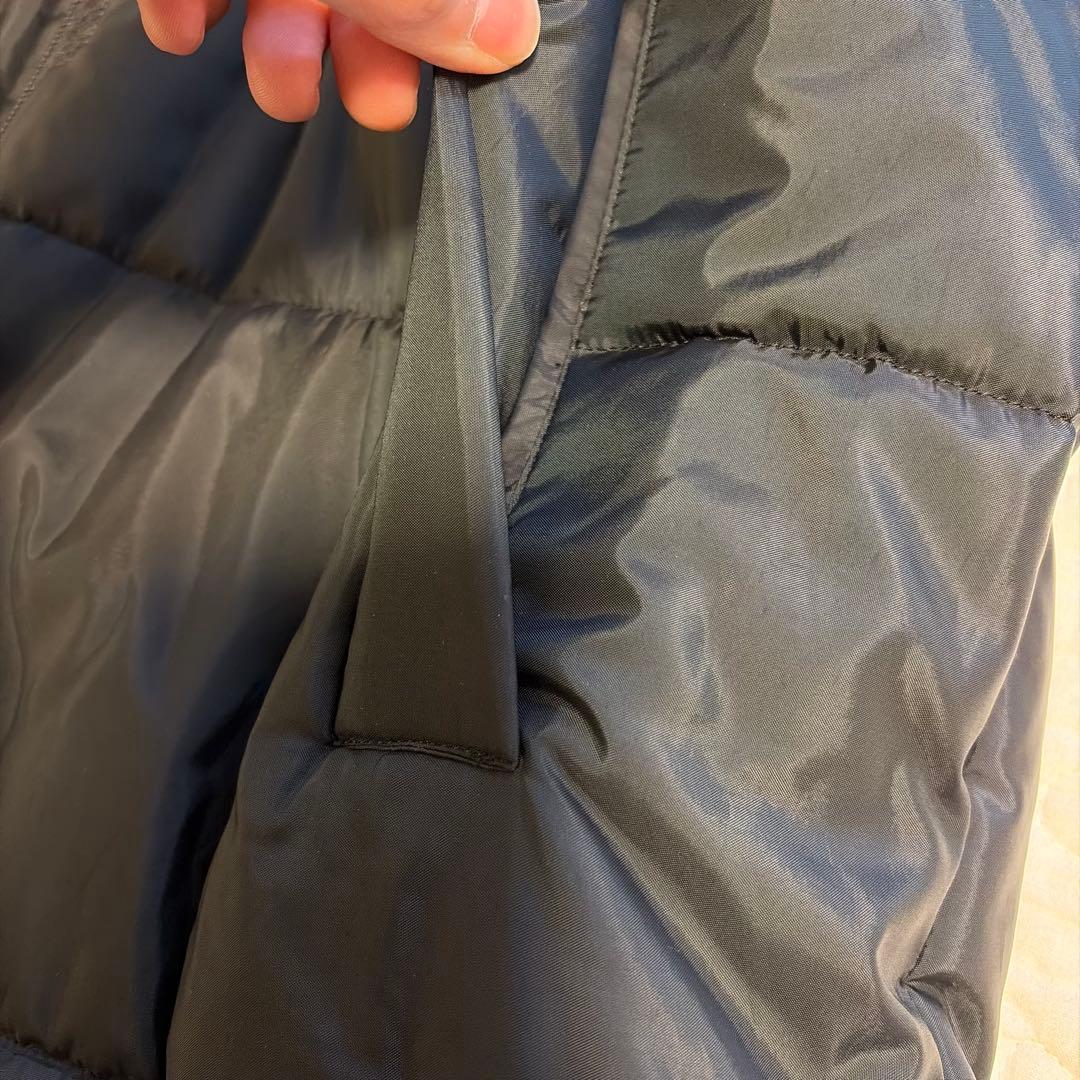 バーバリー　ロング中綿コート　ノバチェック　フード　黒　ヴィンテージ　L 相当