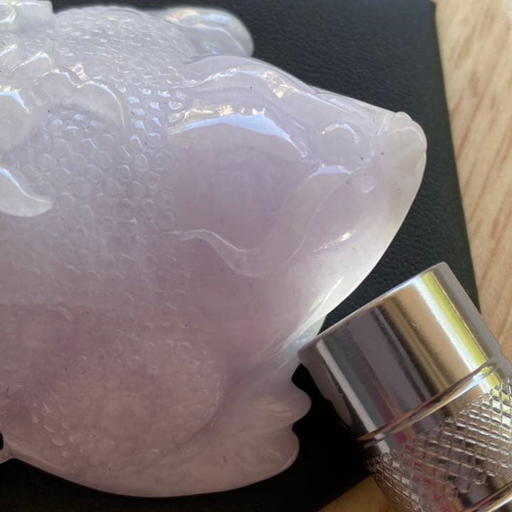 極上❣️ラベンダー本翡翠♡銭蛙ちゃん