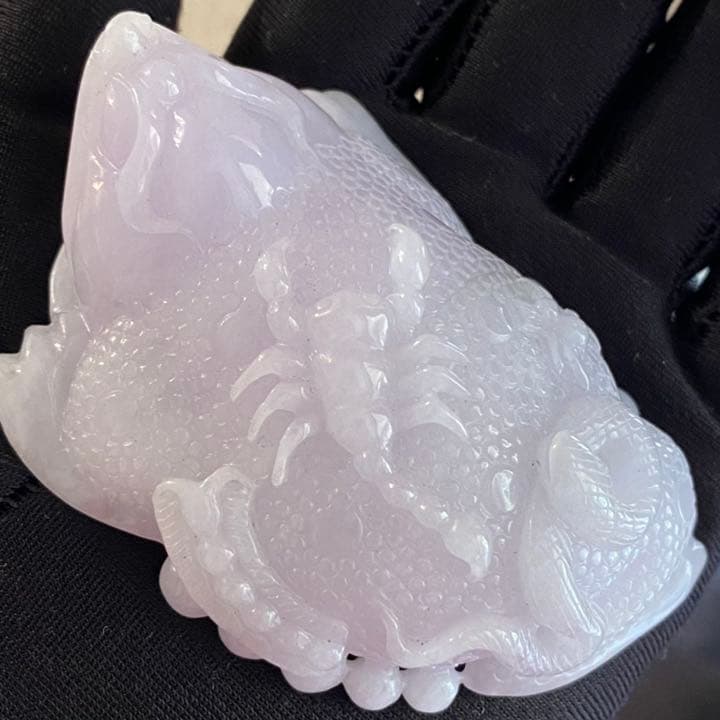 極上❣️ラベンダー本翡翠♡銭蛙ちゃん