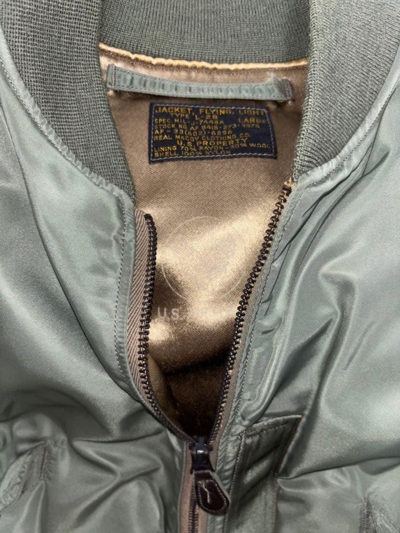 旧 リアルマッコイズ フライトジャケット　L-2B CONMAR ZIP