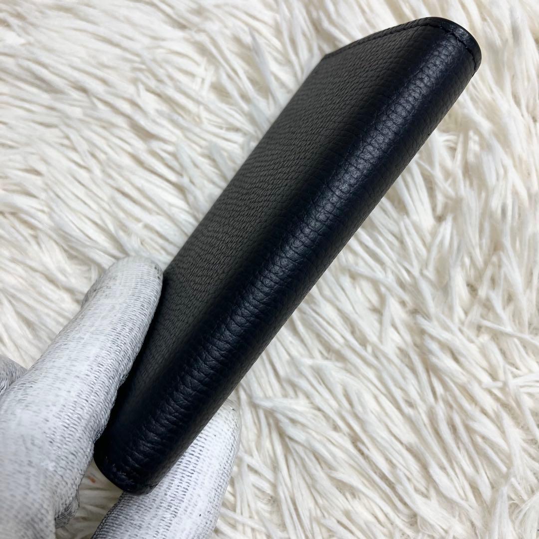 【美品】 現行 ロエベ アナグラム キーケース レザーブラック