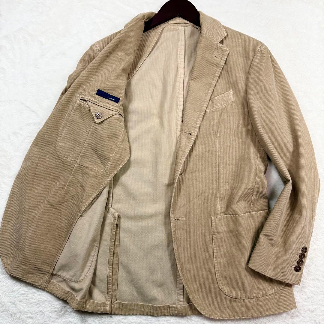 ラルディーニ テーラードジャケット 段返り3B コーデュロイ ベージュ