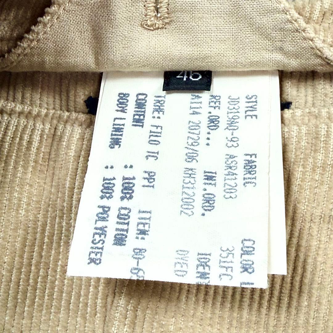 ラルディーニ テーラードジャケット 段返り3B コーデュロイ ベージュ