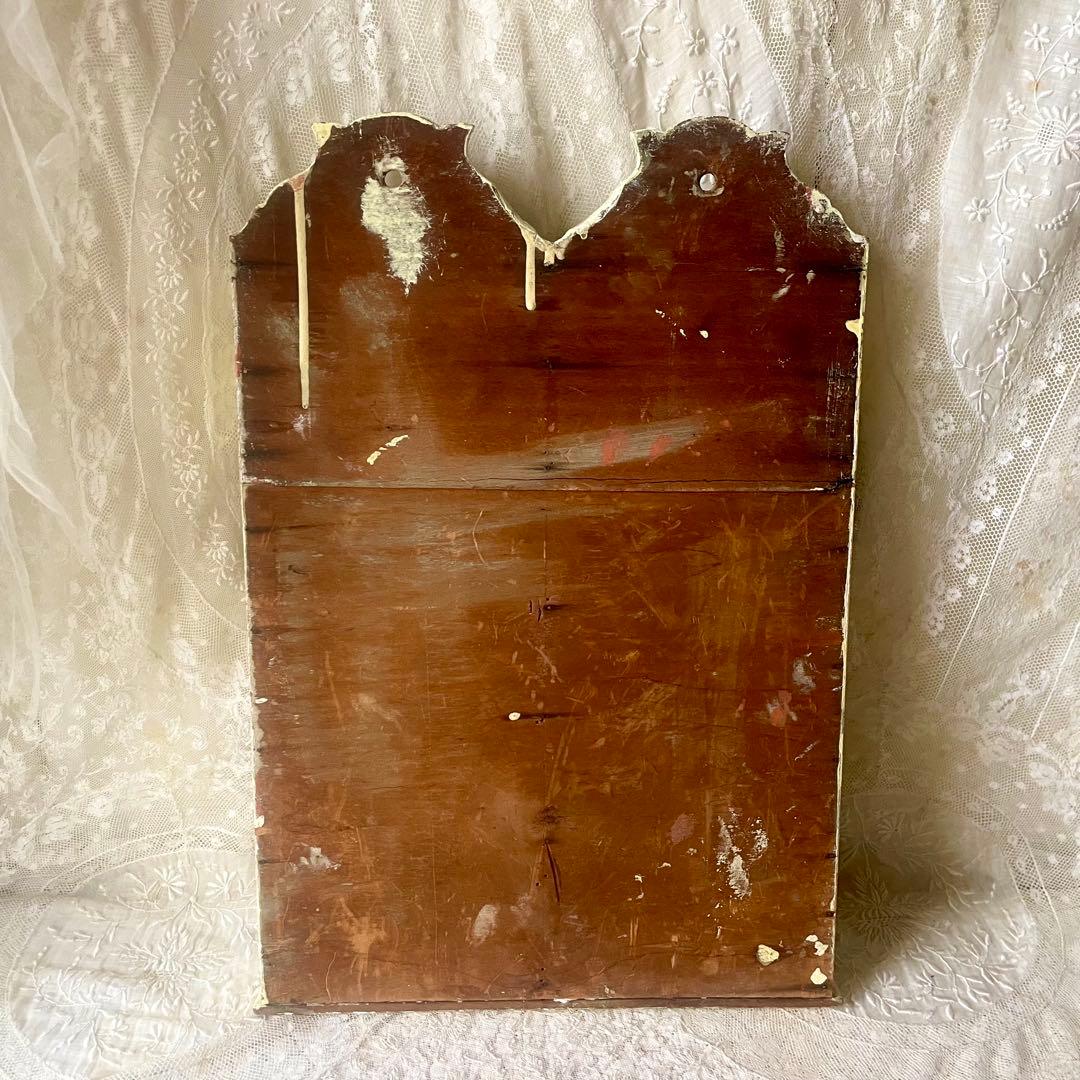 木製レターラック　ポストカードホルダー　オリジナルペイント　フランスアンティーク