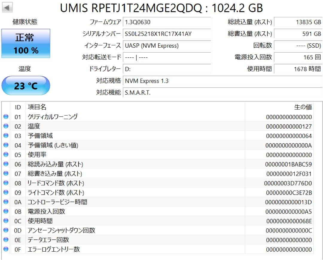 内蔵型SSD SSD NVMe PCIe 1024GB