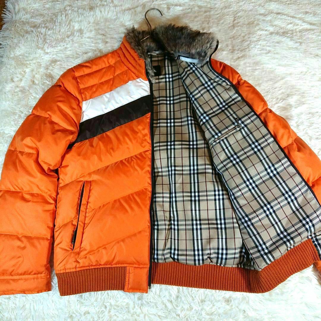 美品】バーバリーブラックレーベルダウンジャケットノバチェックブラウンL