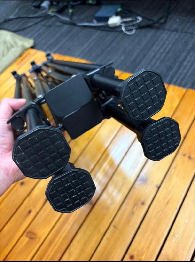 アルペン限定】コールマン ウッドロールテーブル110茶色×黒 ※高さ2段階調整