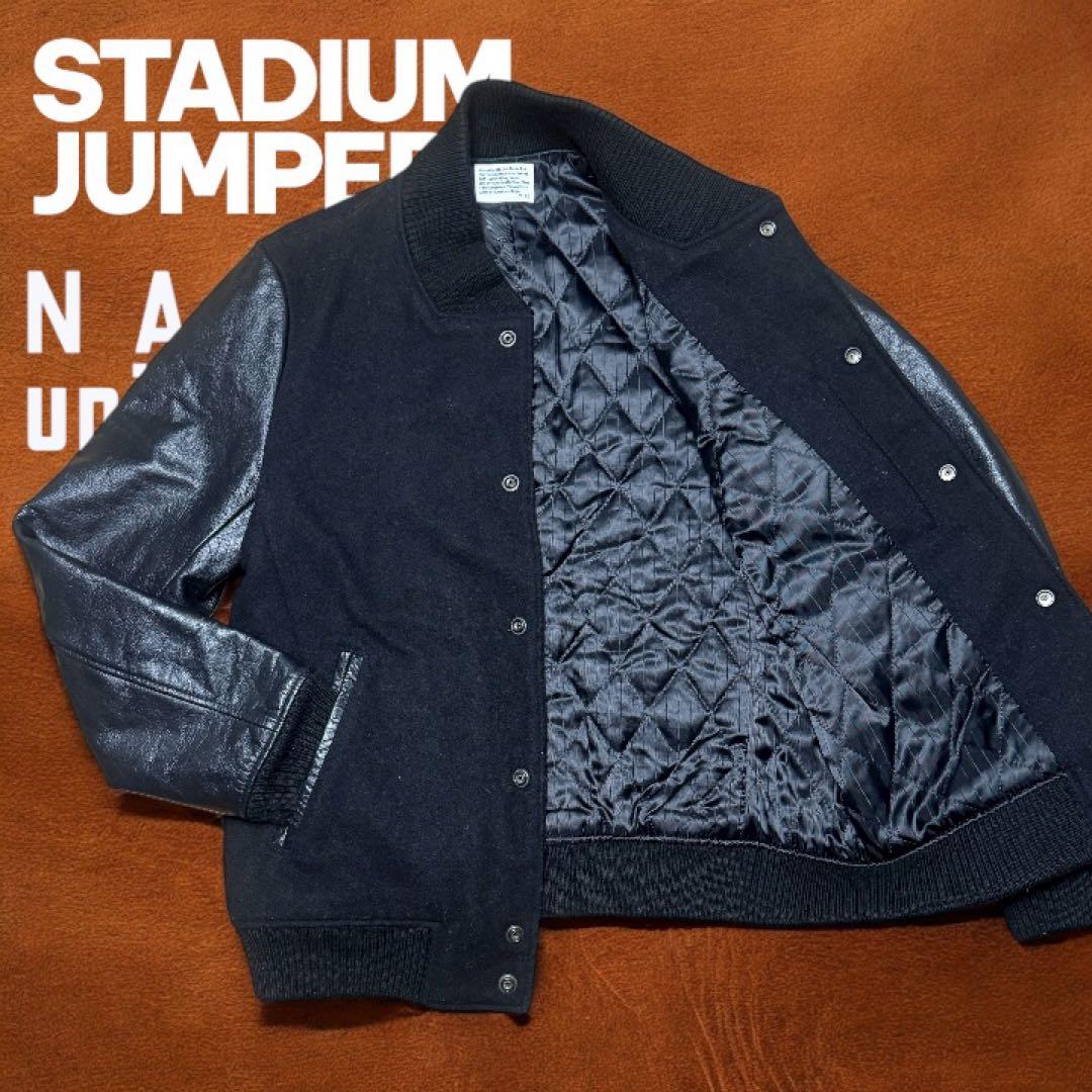 【別注】nano universe × AZ スタジャン 袖レザー M ブラック