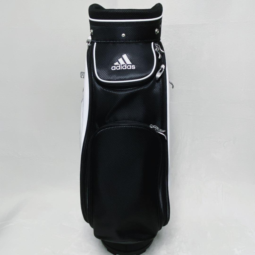 美品　adidas アディダス　キャディバッグ　ブラック　ホワイト　9型　黒　白