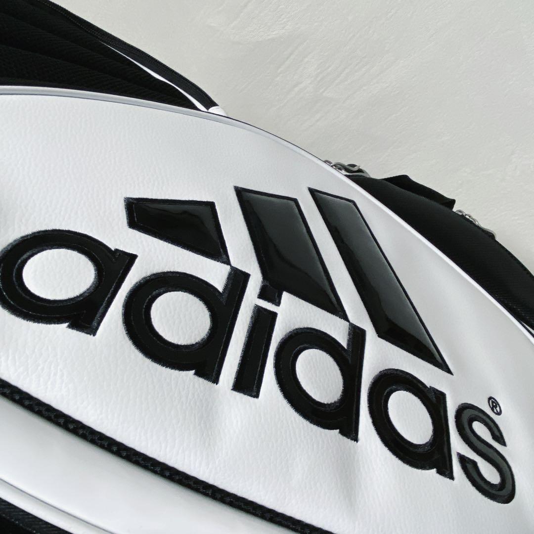 美品　adidas アディダス　キャディバッグ　ブラック　ホワイト　9型　黒　白