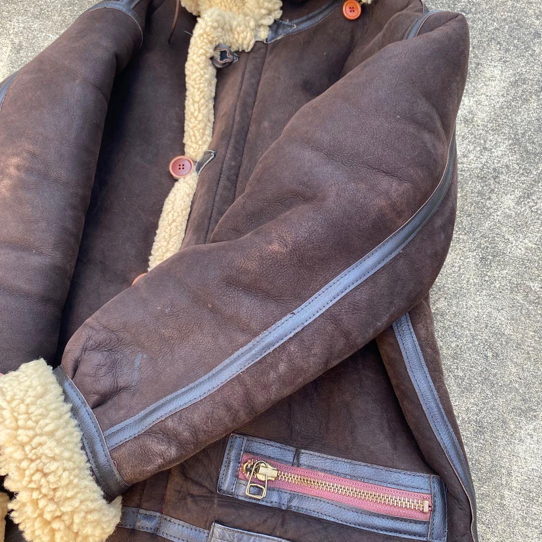 希少　美品　アヴィレックス B-7 ムートン アラスカンコート ヴィンテージ　茶