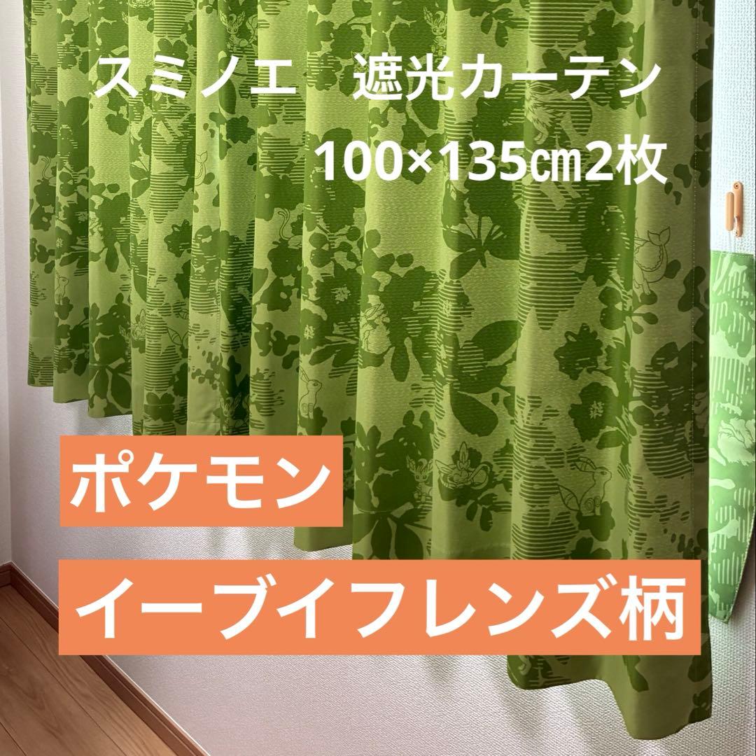 スミノエ 遮光カーテン イーブイズ 100×135㎝2枚セット ポケモン