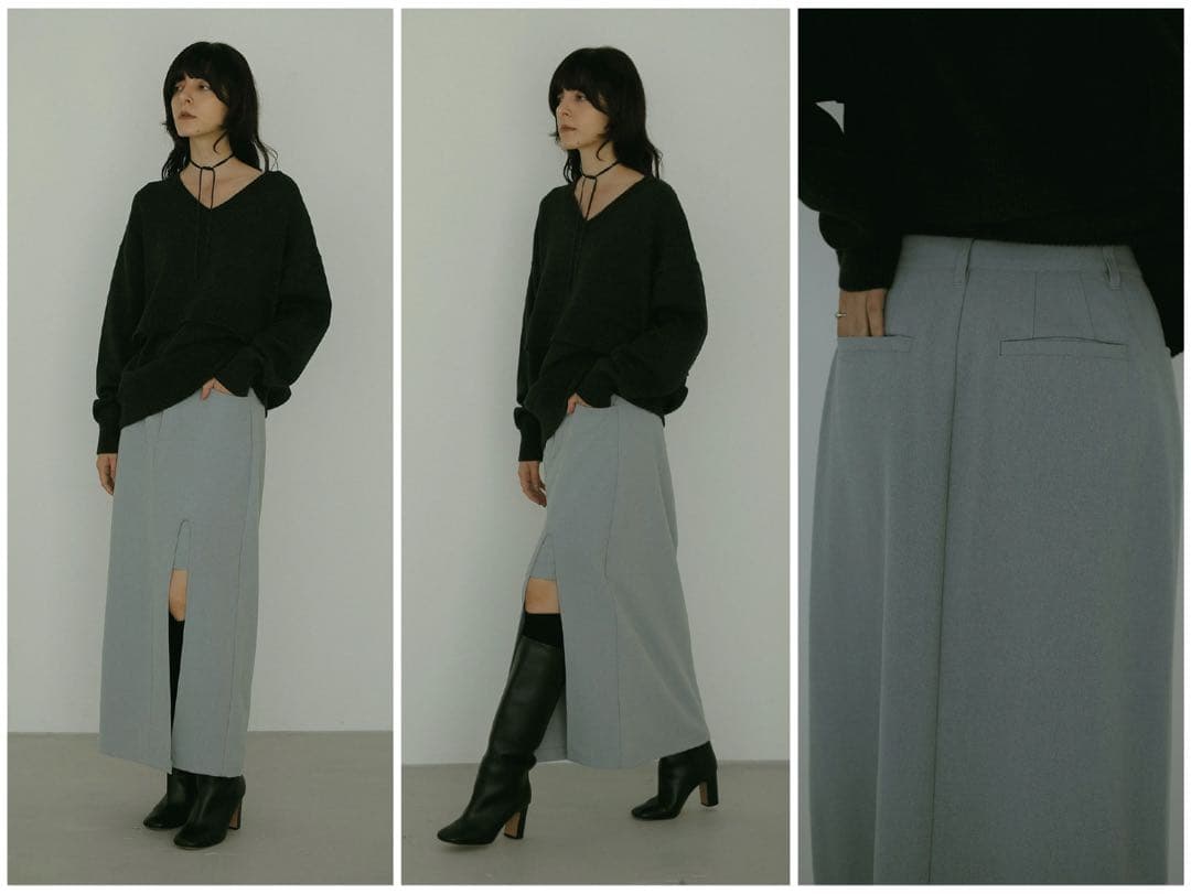 MANOFマノフ【新品】スリットレイヤードスカート ロングスカート