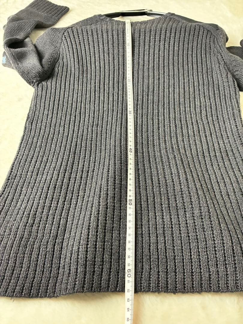 美品 バーバリーブラックレーベル ガンパッチ リブニット 羊毛