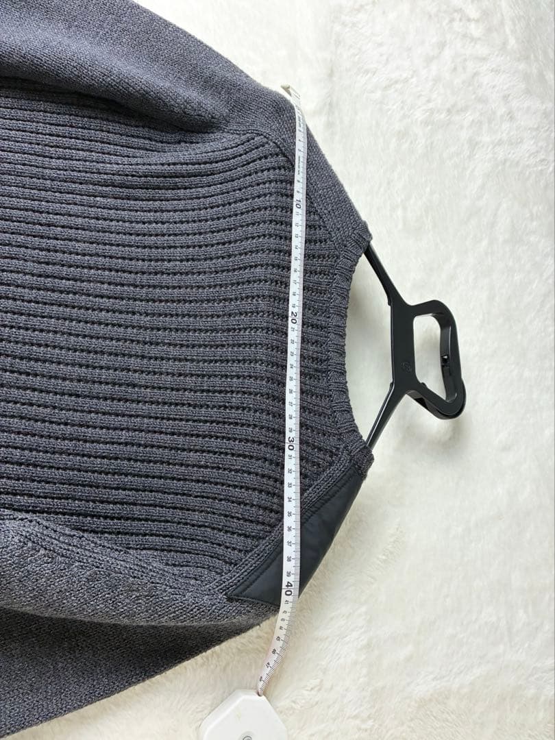 美品 バーバリーブラックレーベル ガンパッチ リブニット 羊毛