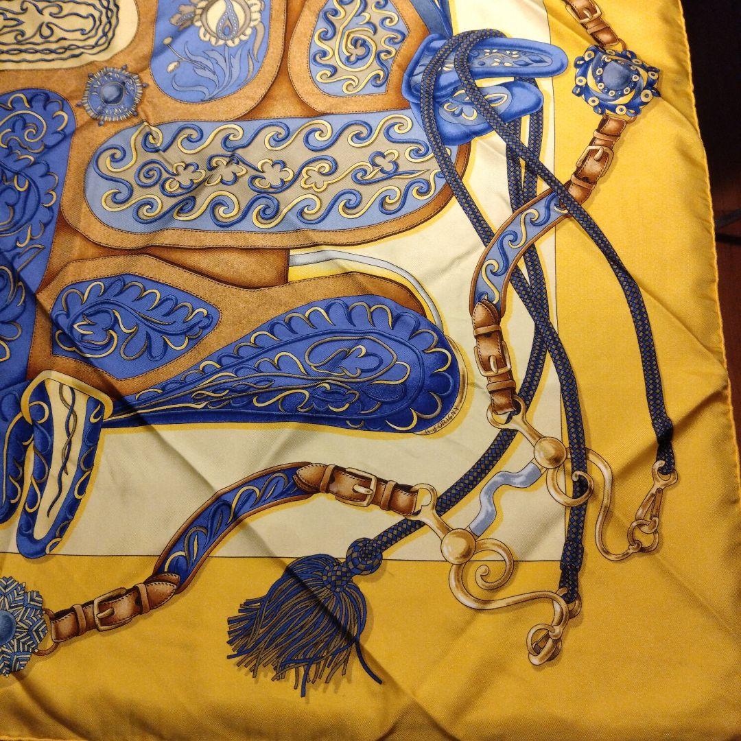 エルメス　Hermès　大判スカーフ　カレ90　フェスティバル　イエロー