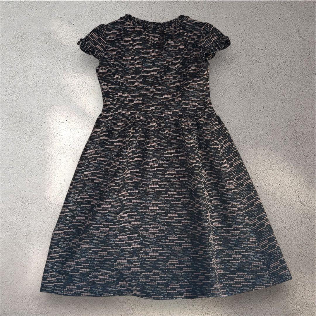 【極美品】ルネ フロントジップワンピース 36 S リボンブローチ付　ピンク