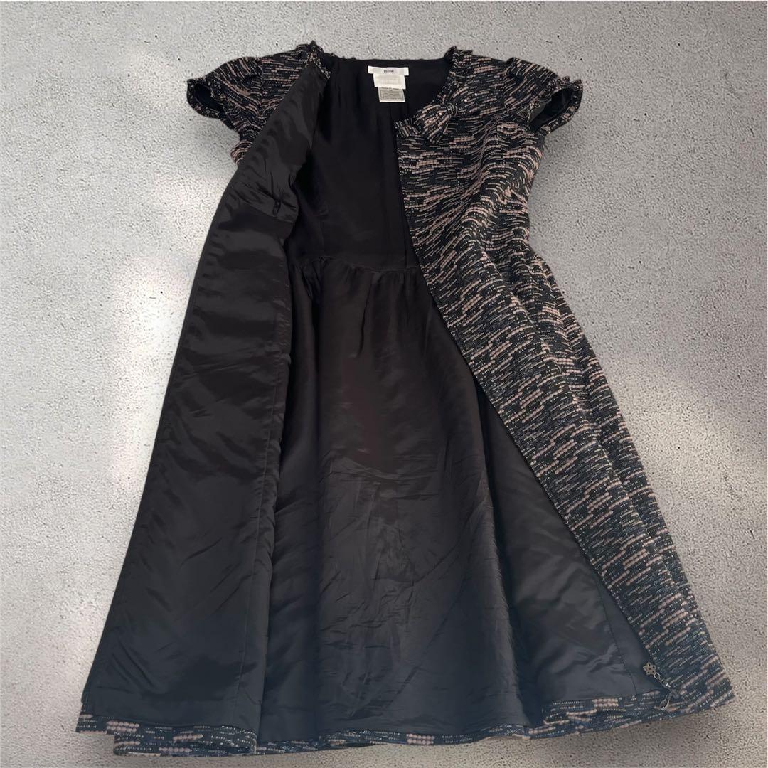 【極美品】ルネ フロントジップワンピース 36 S リボンブローチ付　ピンク