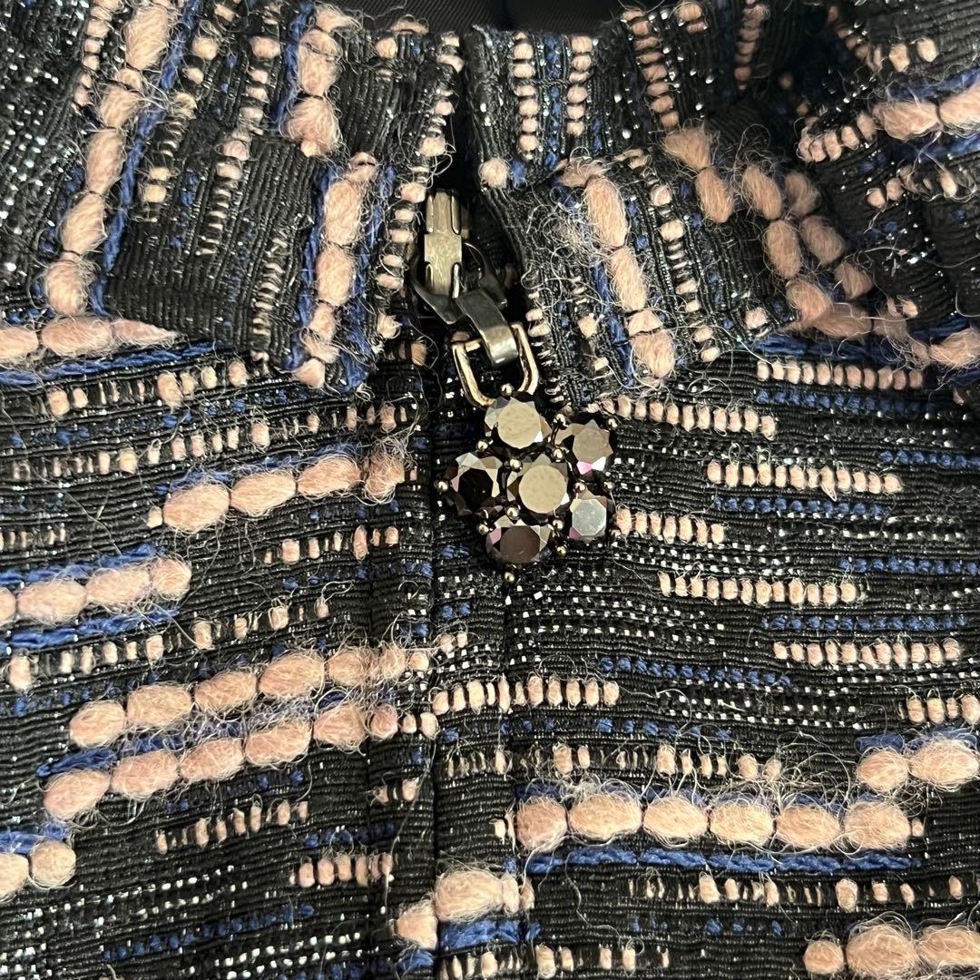 【極美品】ルネ フロントジップワンピース 36 S リボンブローチ付　ピンク