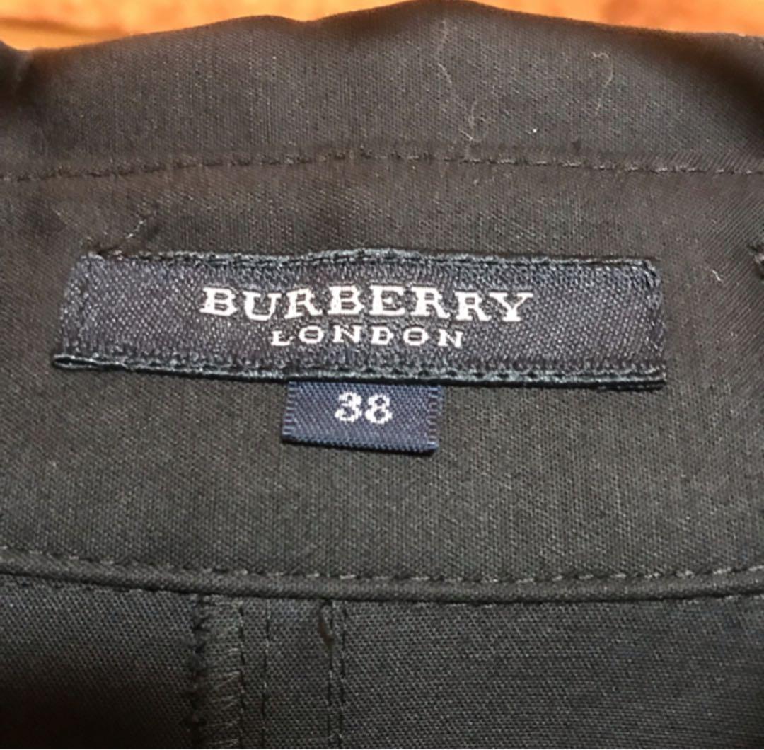 美品　BURBERRYLONDON ブラック 長袖ひざ丈ワンピース 38
