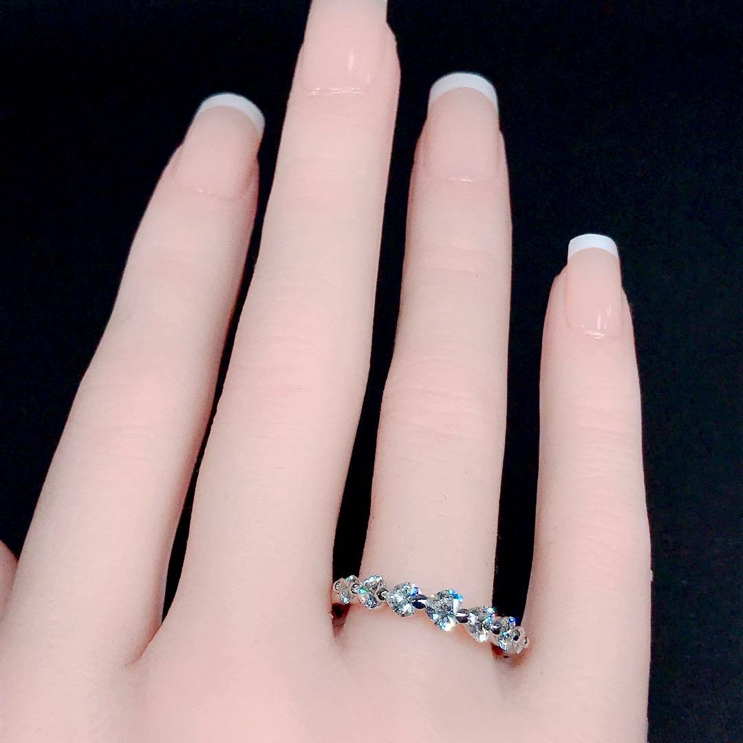 1.00ct ハートシェイプ ハーフエタニティ ダイヤモンドリング PT900