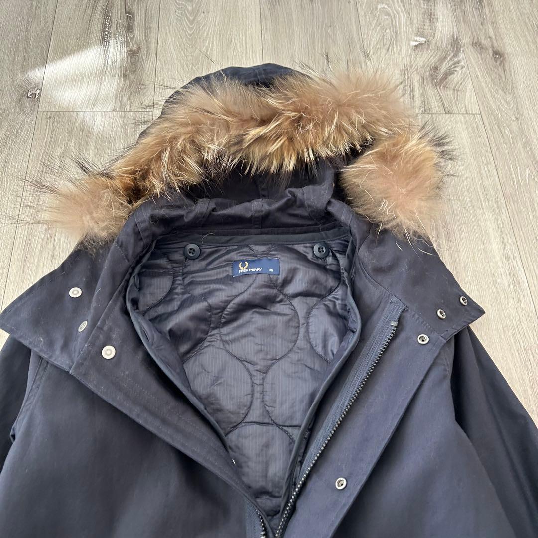 【美品】フレッドペリー モッズコート フィッシュテールパーカー XS ネイビー