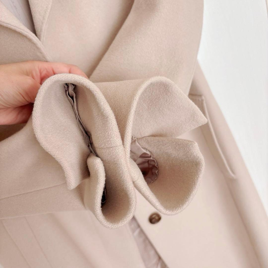 23区 ウールアンゴラビーバー スタンドコート ベージュ系 40 ロングコート