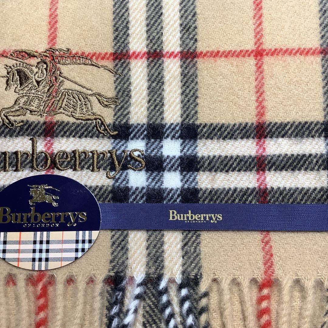 訳あり バーバリー Burberrys ウール100% 膝掛け 未使用品
