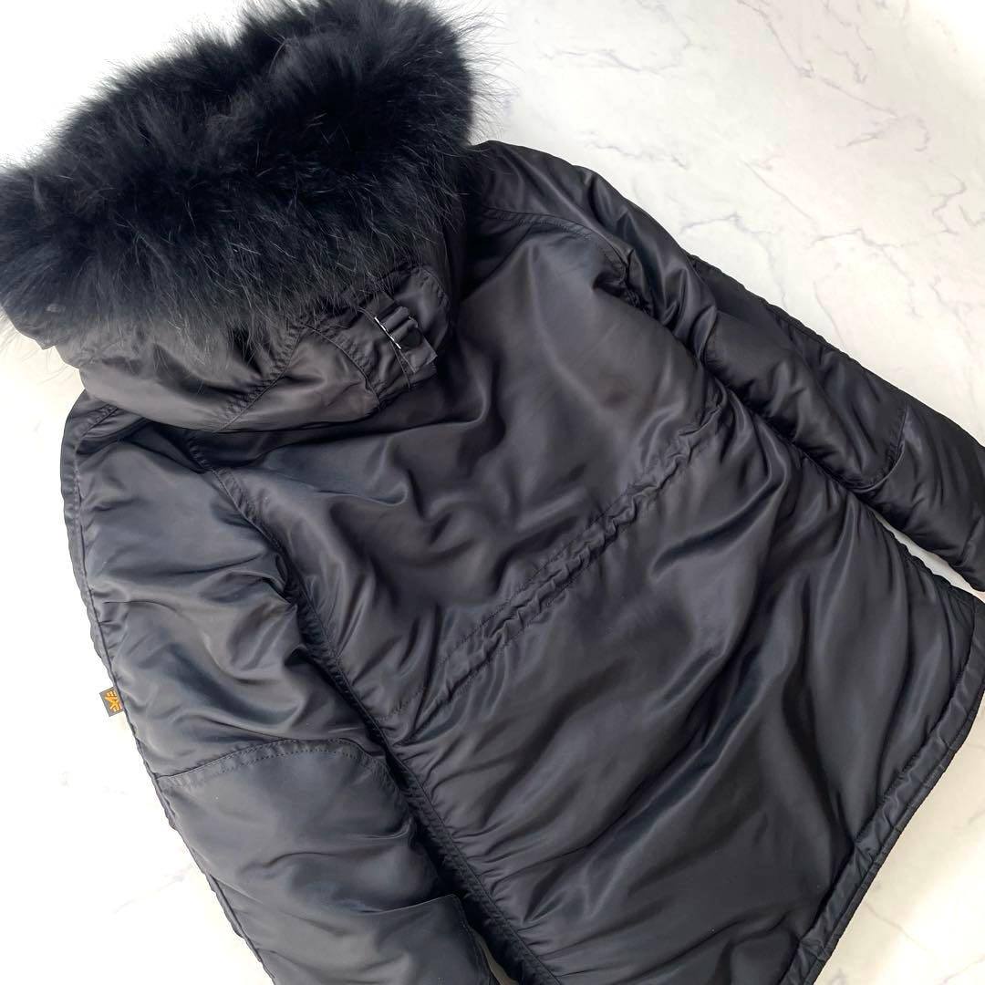アルファインダストリーズ N-3B ファー ボア ジャケット S ブラック