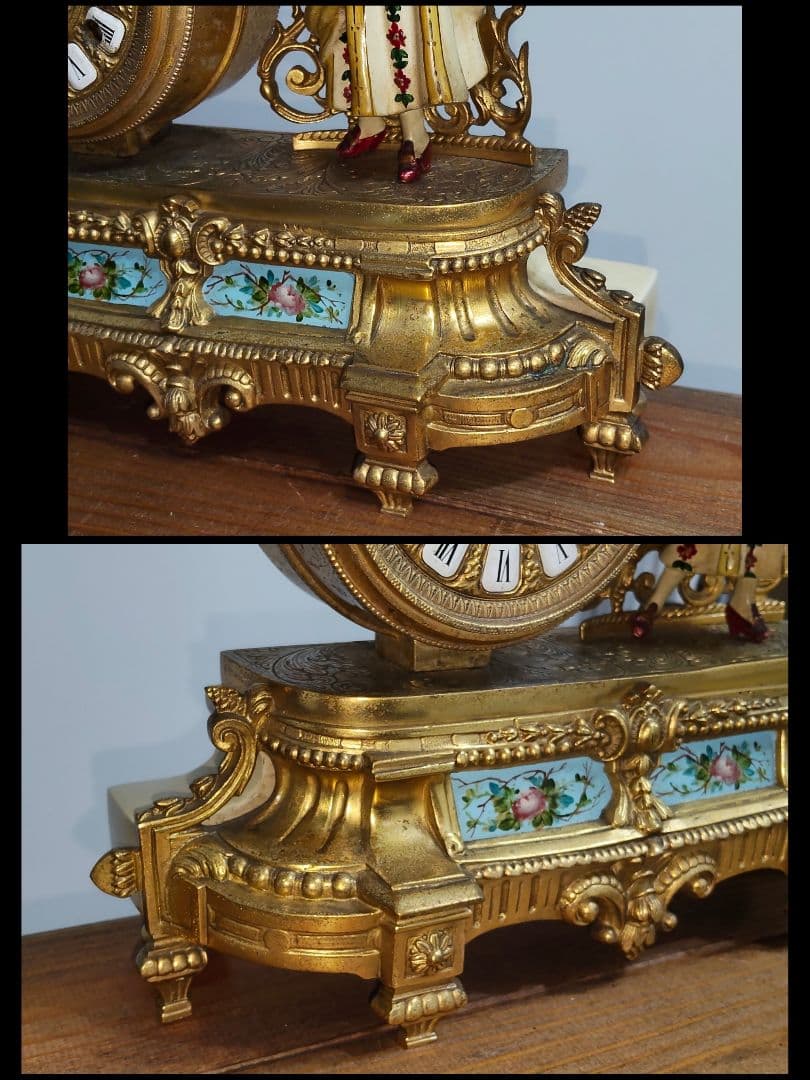 機械式 アートクロック アンティーク 置時計 4.7kg ヨーロピアン 訳有