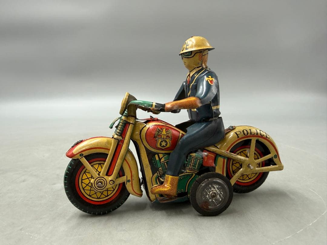 青柳商店ブリキ POLICEPATROLMOTORCYCLE 警察バイク レトロ - メルカリ