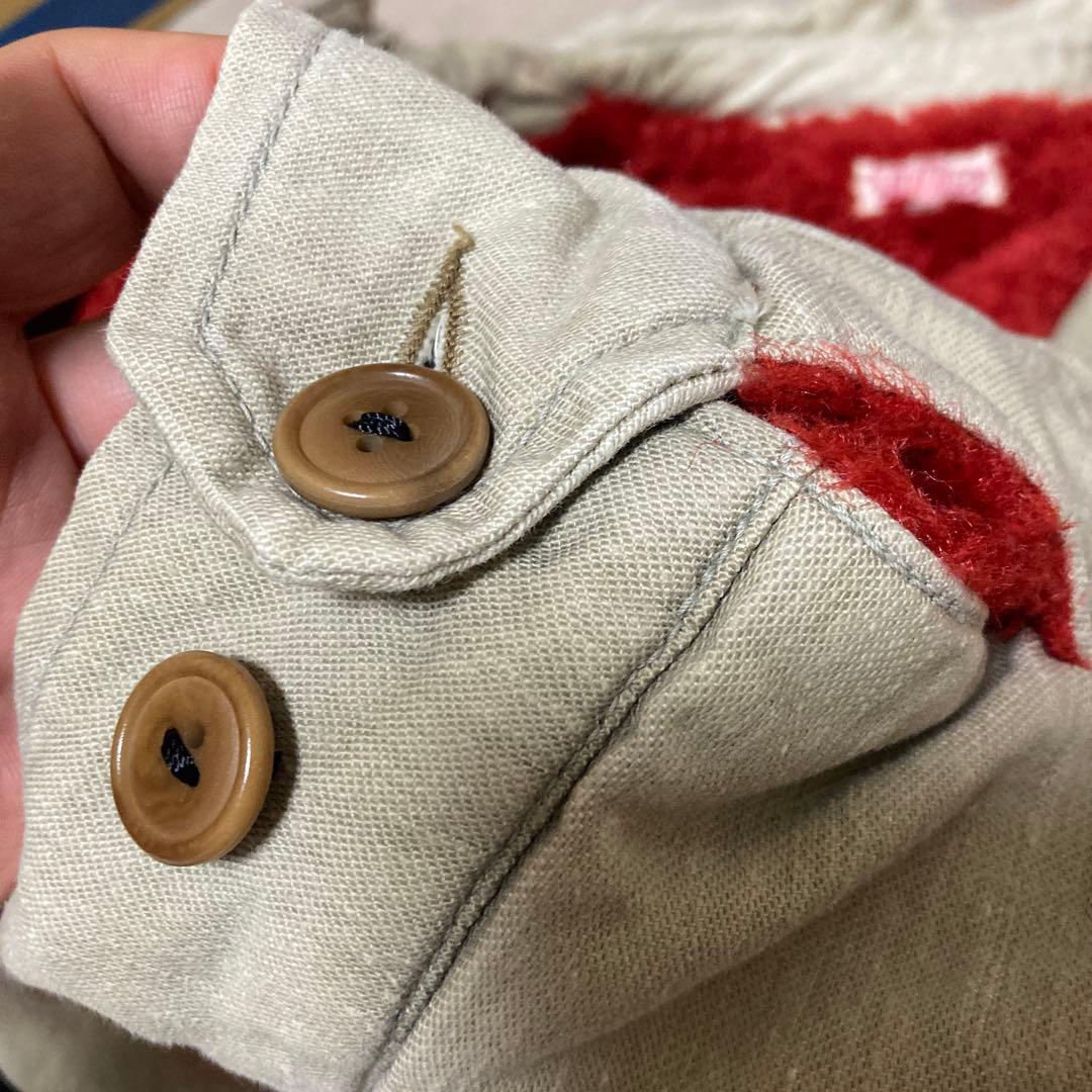 ハリウッドランチマーケット ミリタリージャケット ボア 赤 毛糸