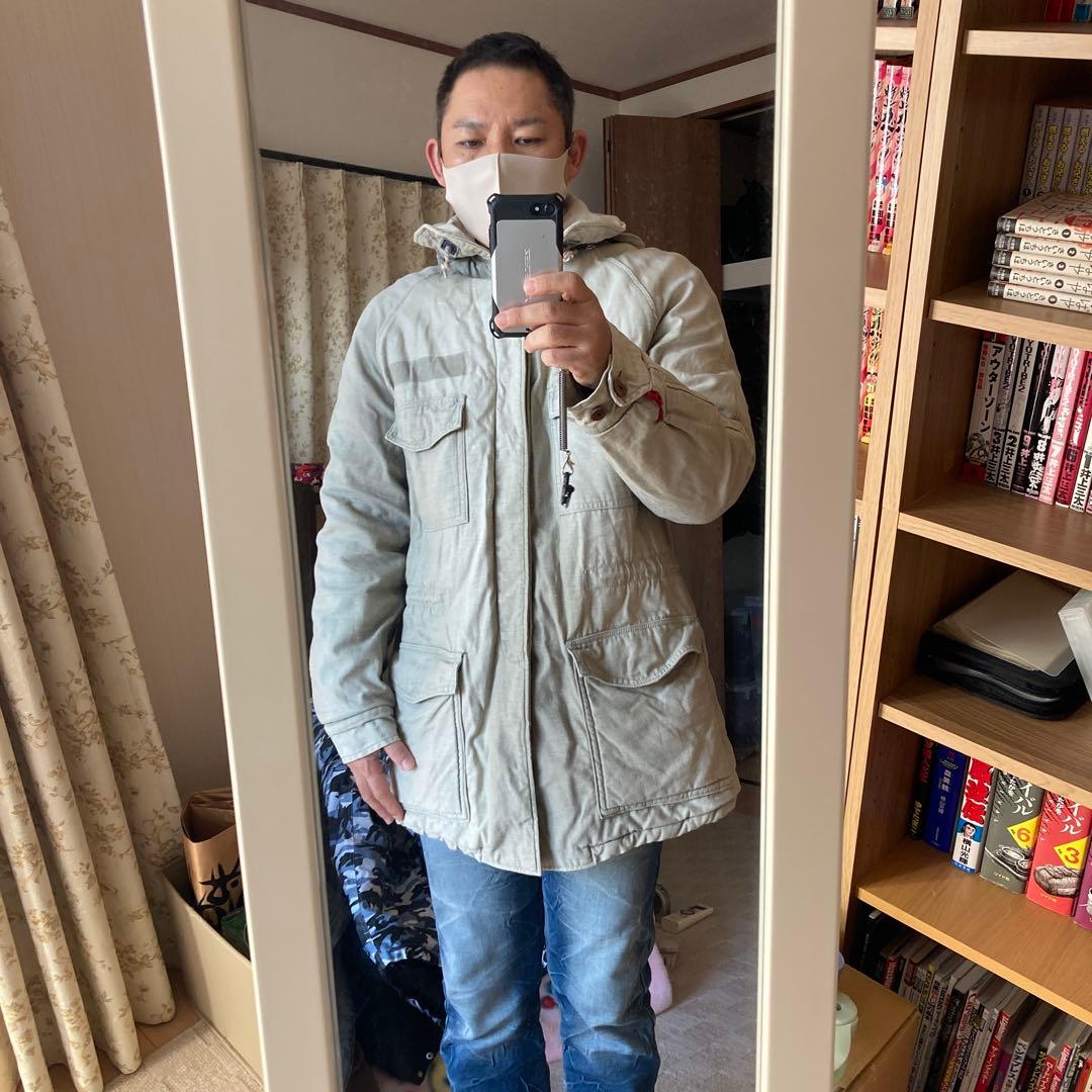 ハリウッドランチマーケット ミリタリージャケット ボア 赤 毛糸