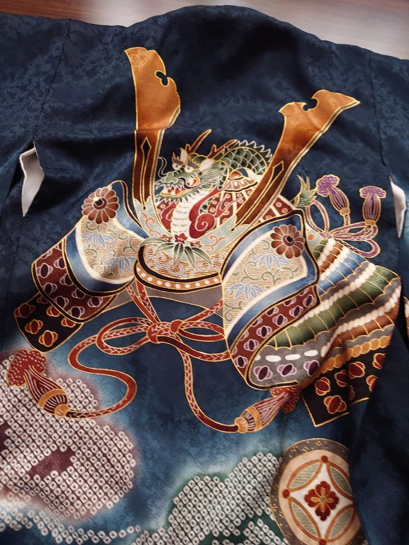 正絹　美品 男の子 お宮参り着物 掛け着 産着