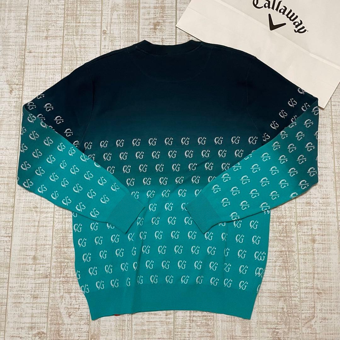 新品 キャロウェイ レッドレーベル 長袖ニット グラデ グリーン LLサイズ