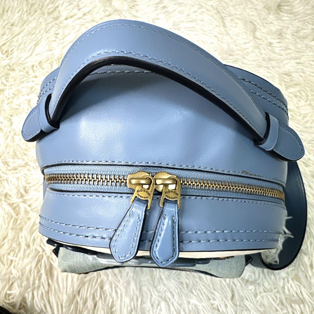 希少 COACH コーチ ティーローズ デニム ターンロック リュック フラワー