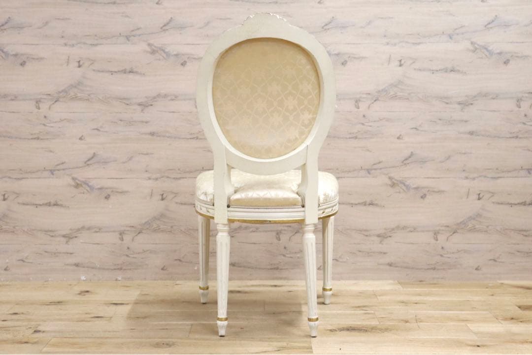 GMIK102F○イタリア製 アンティーク ダイニングチェア アームレスチェ