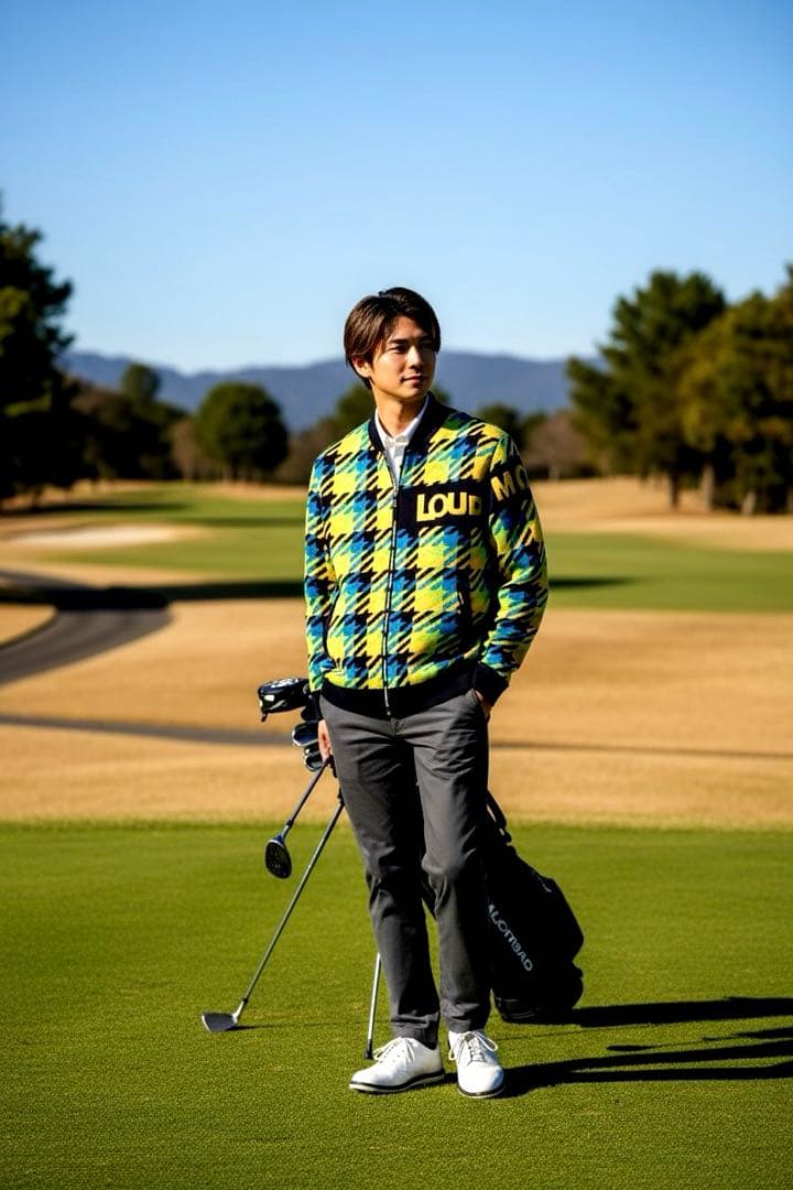 定価¥19800！新品！LOUDMOUTH ゴルフ ブルゾン 千鳥格子柄 L