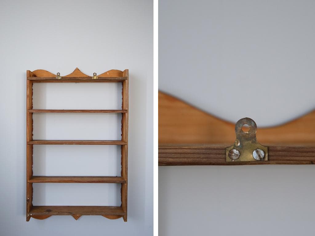 イギリスアンティーク木製ウォールシェルフ/壁掛けラック/飾り棚(91