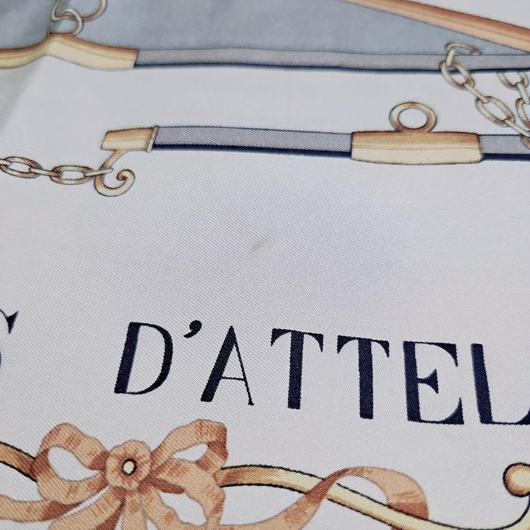 美品✨CELINE　セリーヌ　大判シルクスカーフ　ホース馬具柄　ピンク×ホワイト