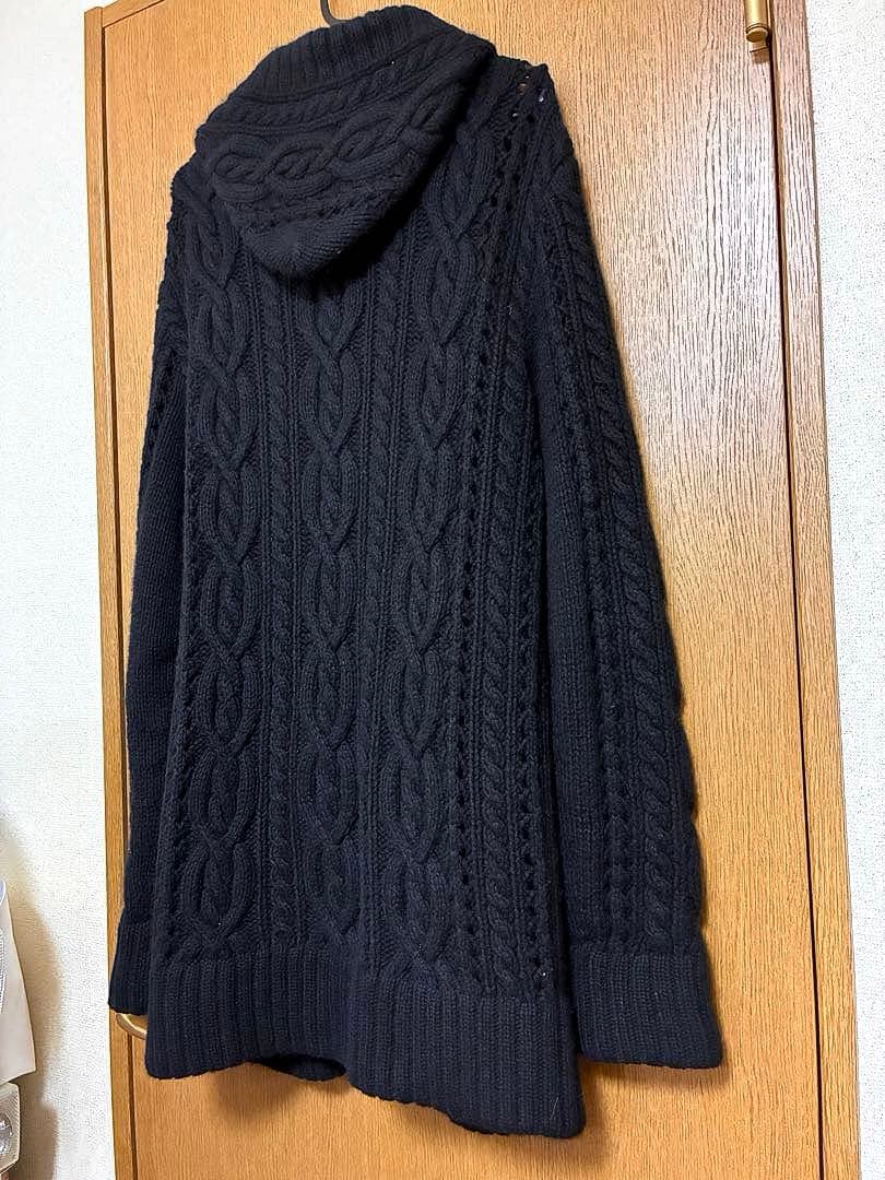 5351プールオム アンゴラ混 ニットロングパーカー