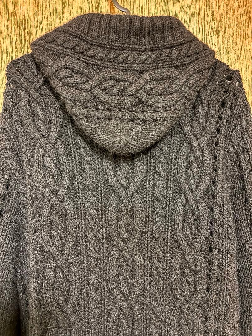 5351プールオム アンゴラ混 ニットロングパーカー