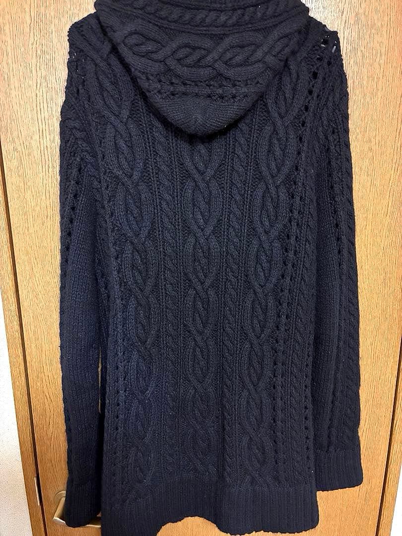 5351プールオム アンゴラ混 ニットロングパーカー