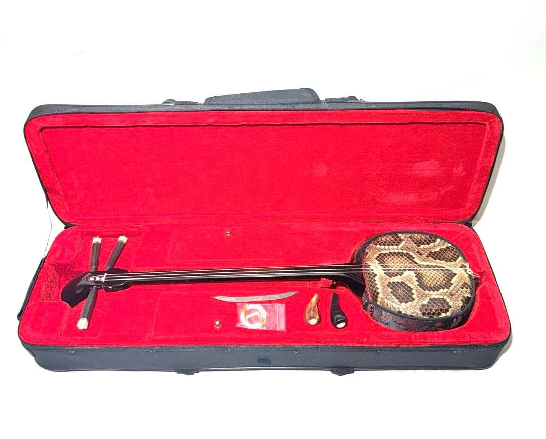 沖縄三線 本皮強化張り 爪 ハードケース付