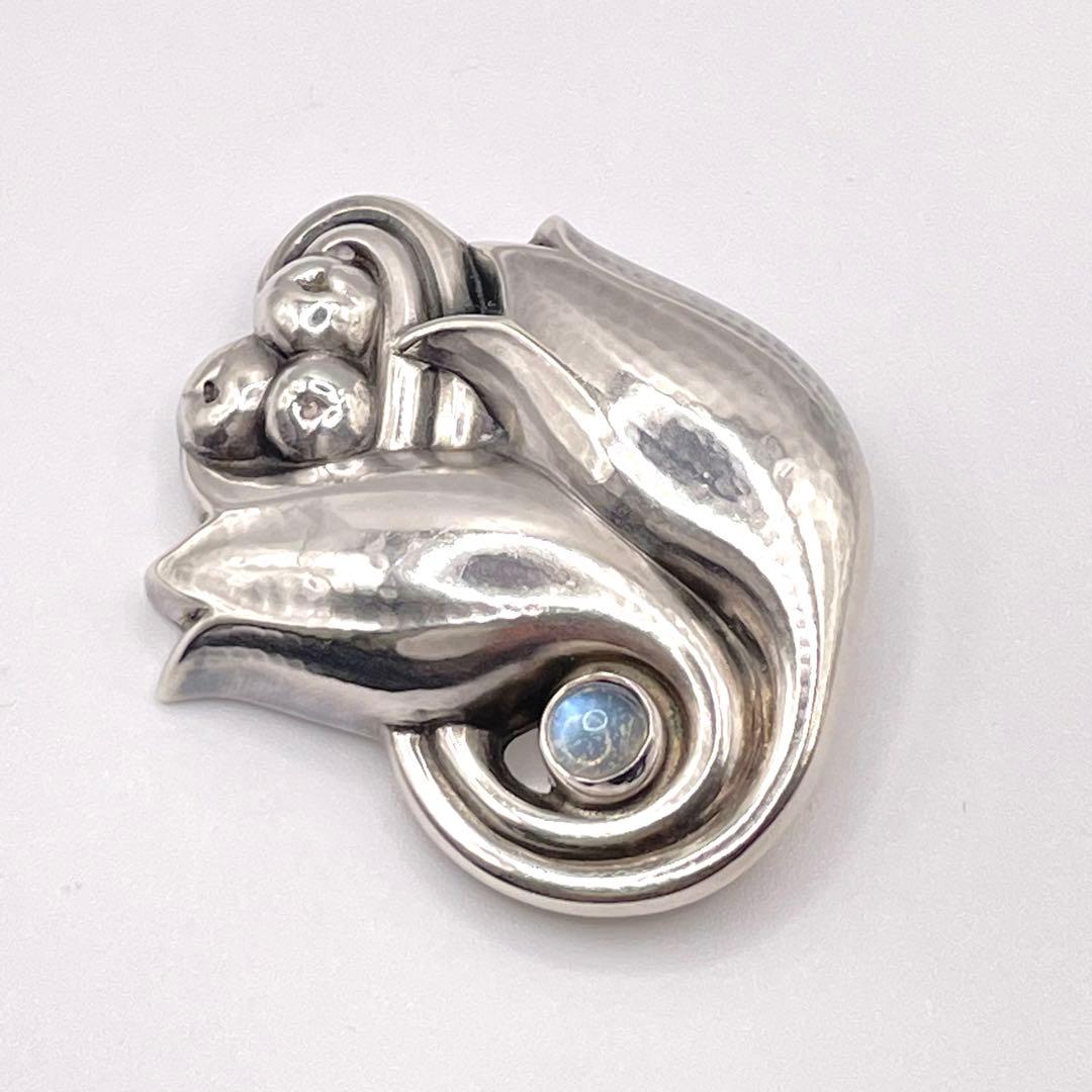 ★希少★ 美品 ジョージジェンセン 100C ブローチ フラワー ヴィンテージ