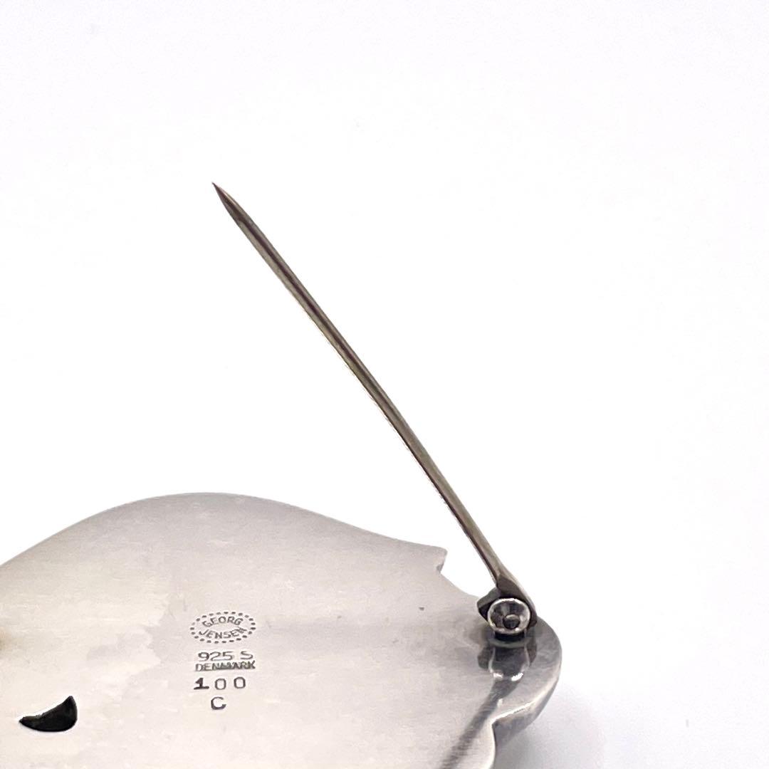 ★希少★ 美品 ジョージジェンセン 100C ブローチ フラワー ヴィンテージ