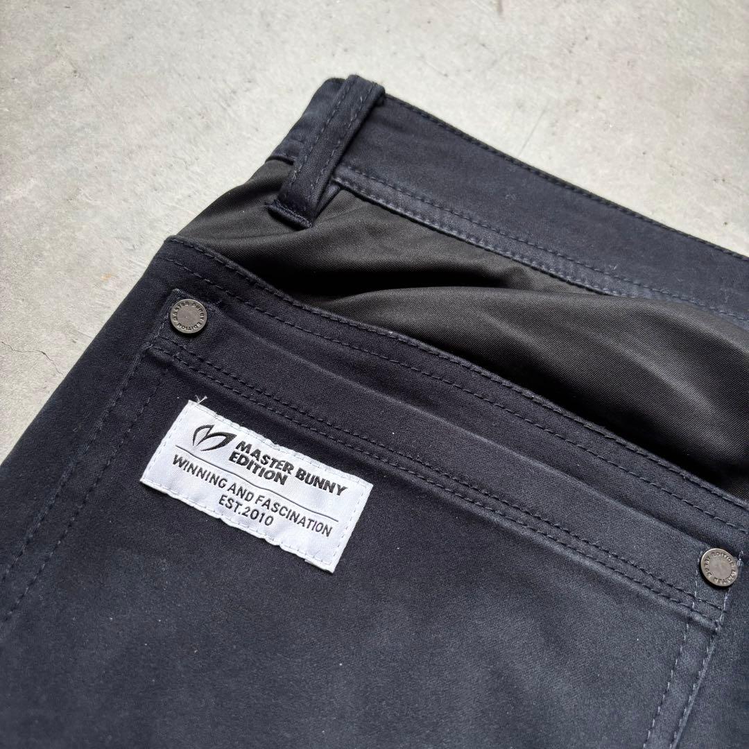 MASTER BUNNY EDITION ストレッチロングパンツ ロゴ 紺 4