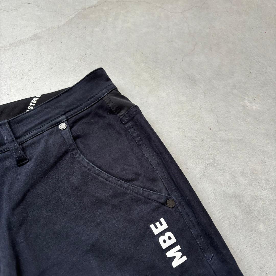 MASTER BUNNY EDITION ストレッチロングパンツ ロゴ 紺 4